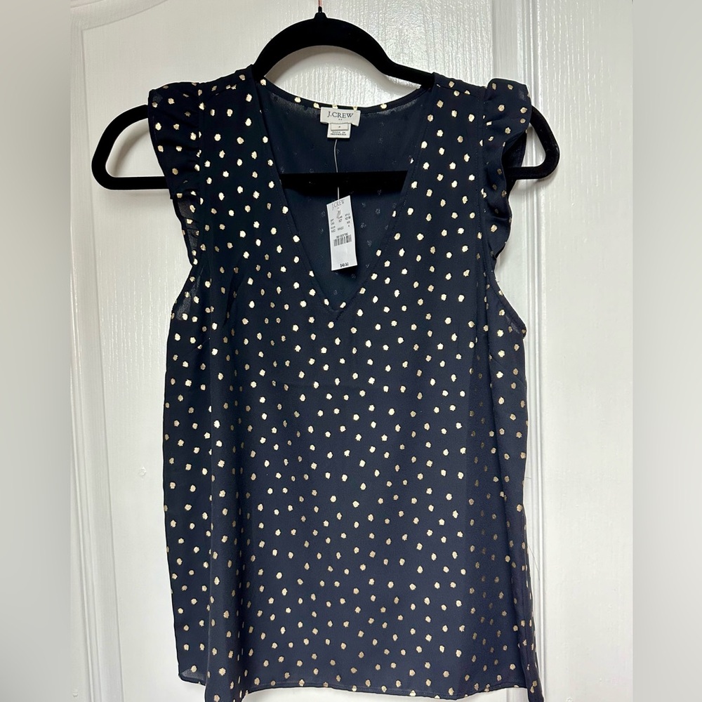 NWT JCREW tank with gold accents. Size 4.